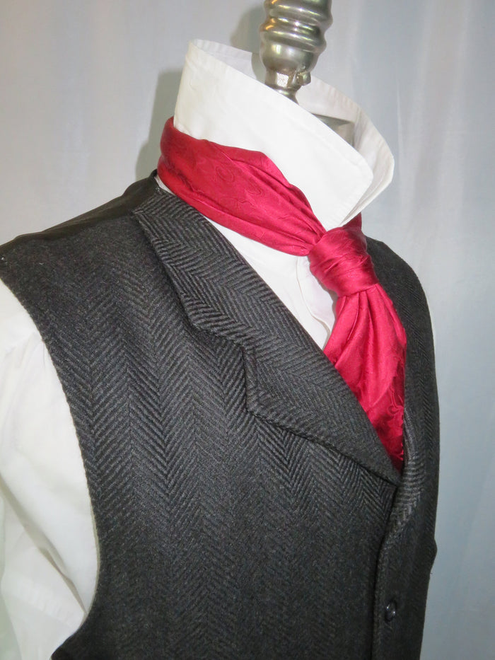 Men's Notch Vest - Charcoal Wide Herringbone f98