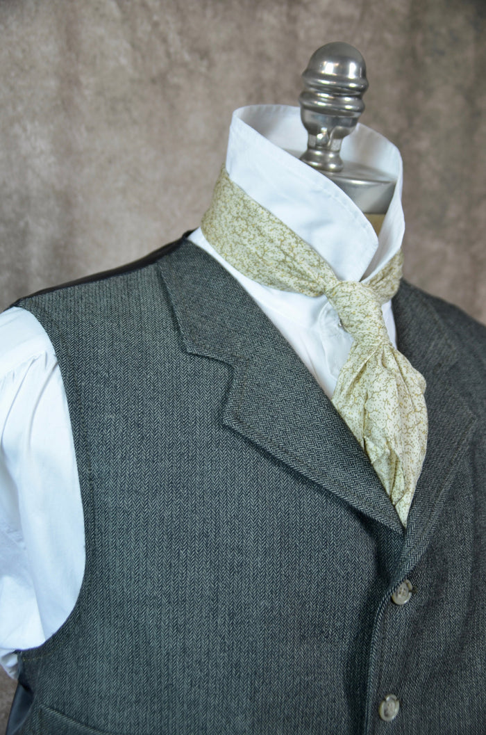 Men's Notch Vest - Dark Green Herringbone