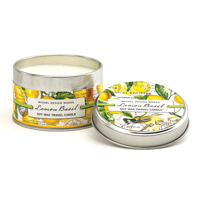 Michel Design Works Travel Soy Wax Candle Lemon Basil - Cardsmart & Gift