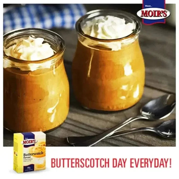 Moir's Instant Pudding Butterscotch 90g box with milk for quick dessert
