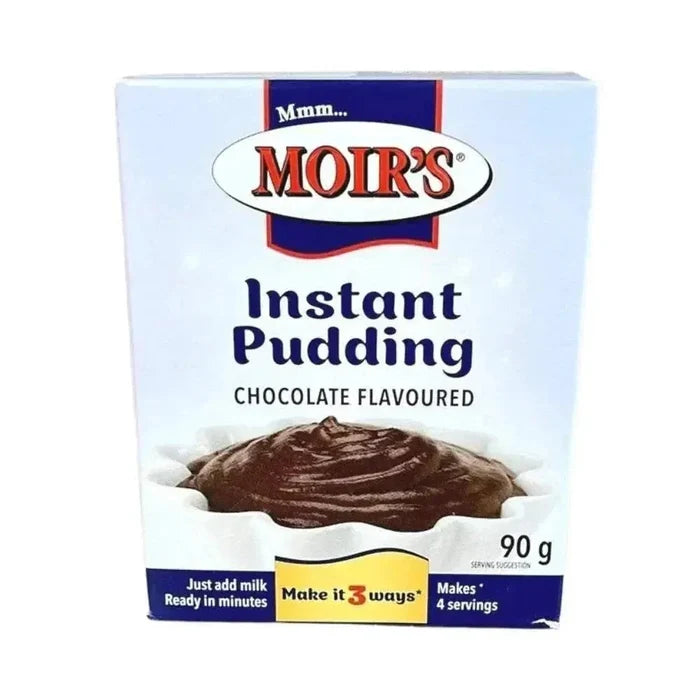 Moir's Instant Pudding Chocolate 90g box for quick and easy dessert preparation