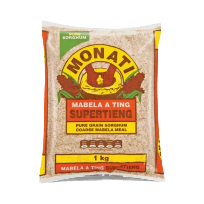 Monati Super Mabela 1kg coarse pure grain sorghum meal for traditional South African porridge and ting