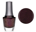 Morgan Taylor Lacquer Nail Polish - Seal The Deal - Burgundy With Fuchsia Glitter - 15ML