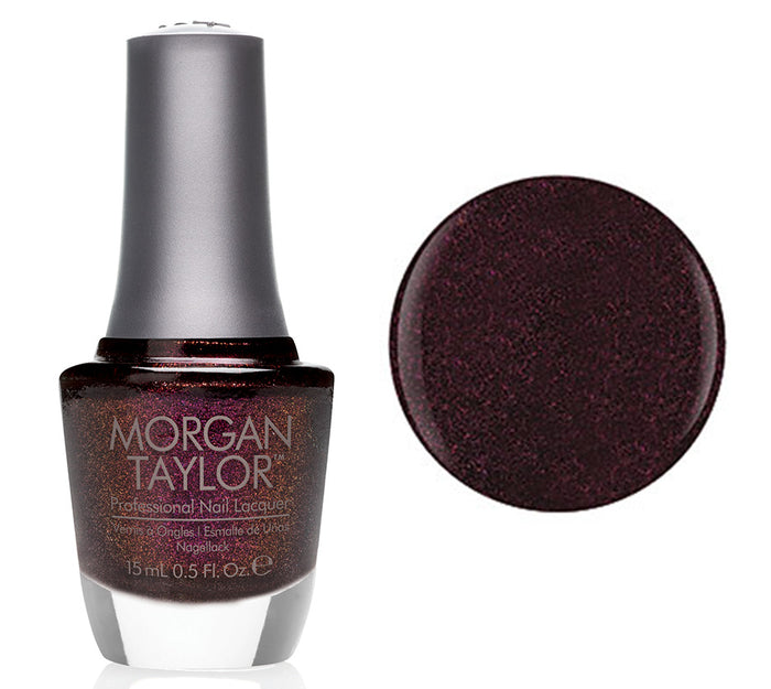 Morgan Taylor Lacquer Nail Polish - Seal The Deal - Burgundy With Fuchsia Glitter - 15ML