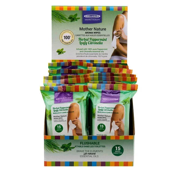 Mother Nature Aroma Wipes Peppermint & Citronella