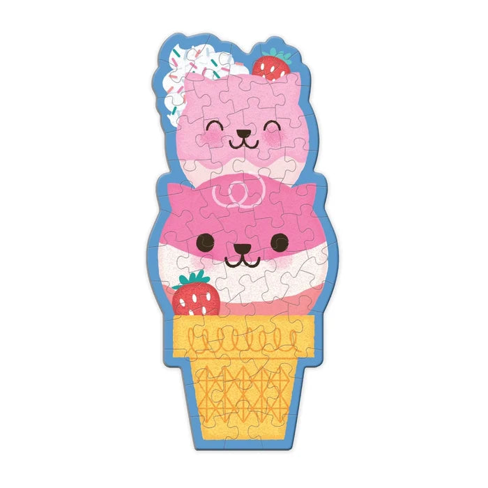 Mudpuppy Scratch & Sniff 48 Piece Mini Puzzle: Strawberry Cat Cone