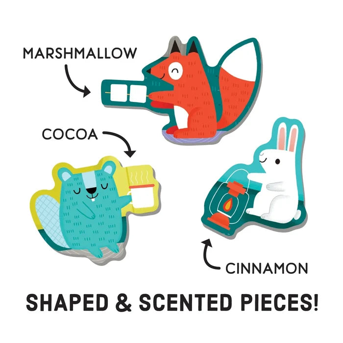 Mudpuppy Scratch & Sniff 60 Piece Puzzle: Campfire Friends
