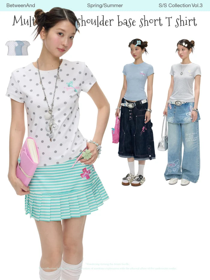 Multi colored shoulder base t-shirt
