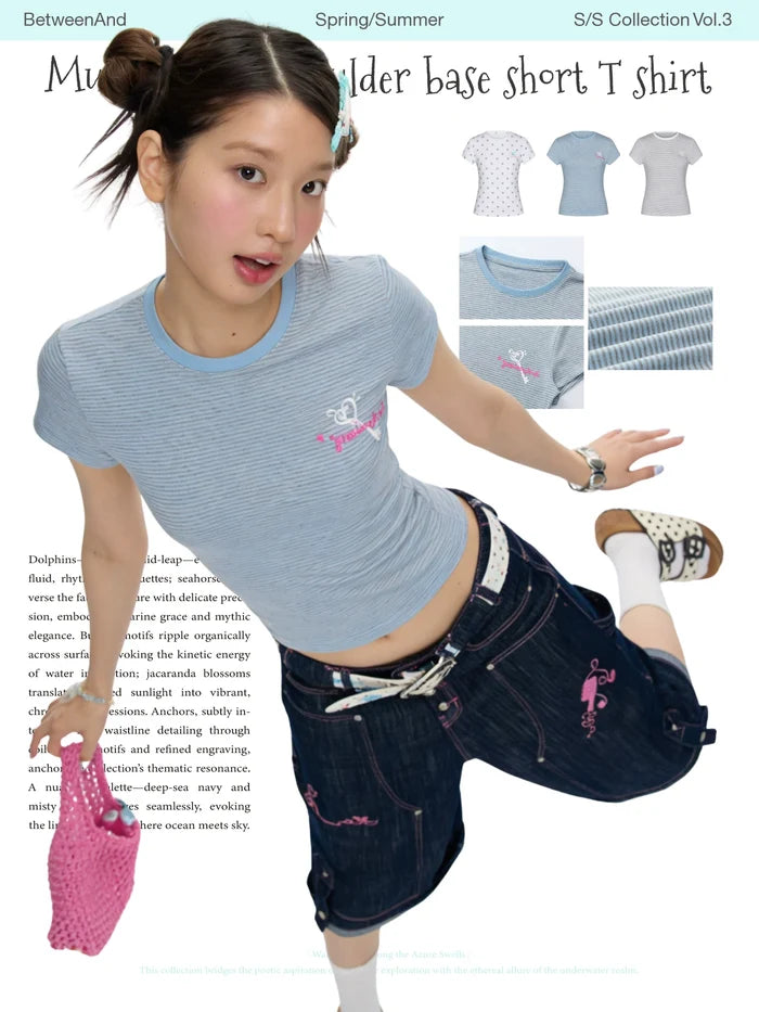 Multi colored shoulder base t-shirt