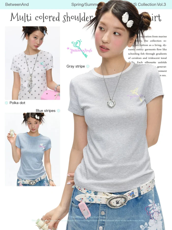 Multi colored shoulder base t-shirt