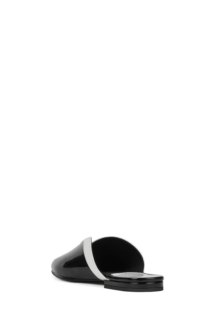 NARROWS Jeffrey Campbell Flat Mule Black White Combo