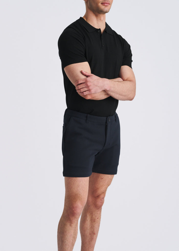 Navy 6" Inseam Stretch Knit Chino Shorts Pm-2558