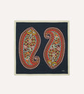 Navy Jumbo Paisley Print Silk Bandana