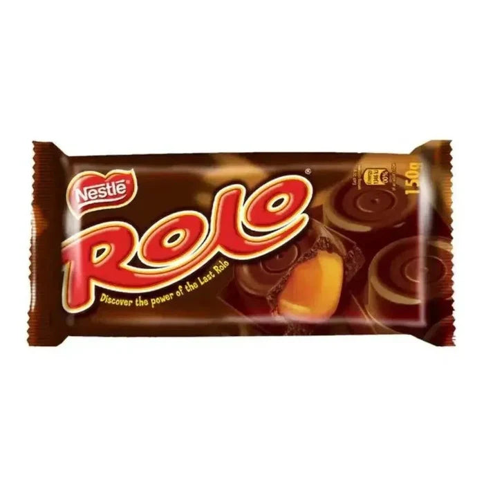 Nestlé Rolo soft creamy toffee in milk chocolate cups close-up