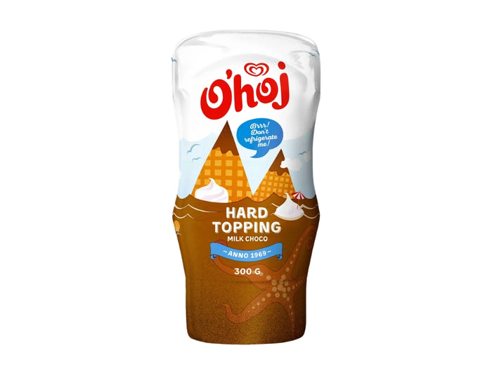 O'hoj Hard Topping Milk Chocolate 300g (10.58 oz) – Swedish Magic Chocolate Shell for Ice Cream