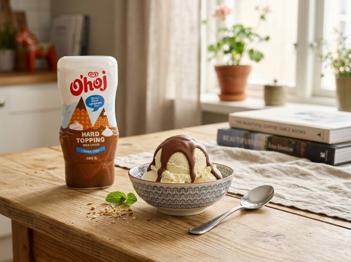 O'hoj Hard Topping Milk Chocolate 300g (10.58 oz) – Swedish Magic Chocolate Shell for Ice Cream