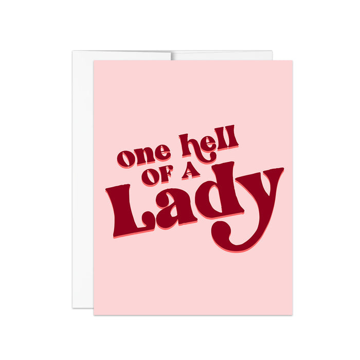 one hell of a lady notcard