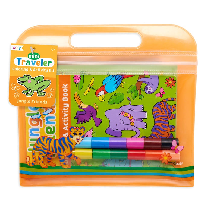 Ooly Mini Traveler Coloring & Activity Kit - Jungle Friends