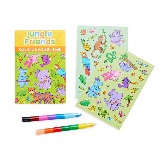 Ooly Mini Traveler Coloring & Activity Kit - Jungle Friends