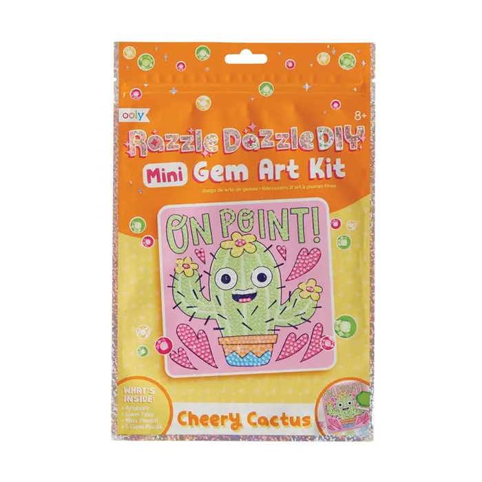 Ooly Razzle Dazzle DIY Mini Gem Art Kit - Cheery Cactus