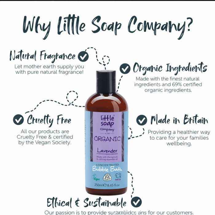 Organic Concentrated Pure Lavender Bubble Bath 250ml