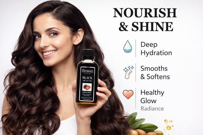 P+50 Sonik Performance Black Argan Oil 125ml | Hydrating Hair & Skin Oil for Shine, Growth & Repair | Lightweight Nourishing Oil UK