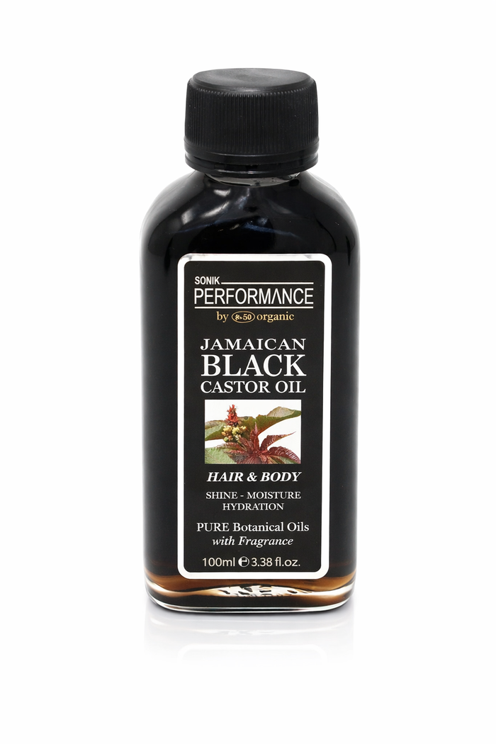 P+50 Sonik Performance Jamaican Black Castor Oil 125ml | Thick Hair Growth Oil for Edges, Scalp & Hair | Deep Nourishing Oil UK