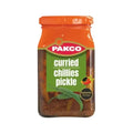 Pakco Curried Chillies Pickle 325g jar with spicy curried flavor