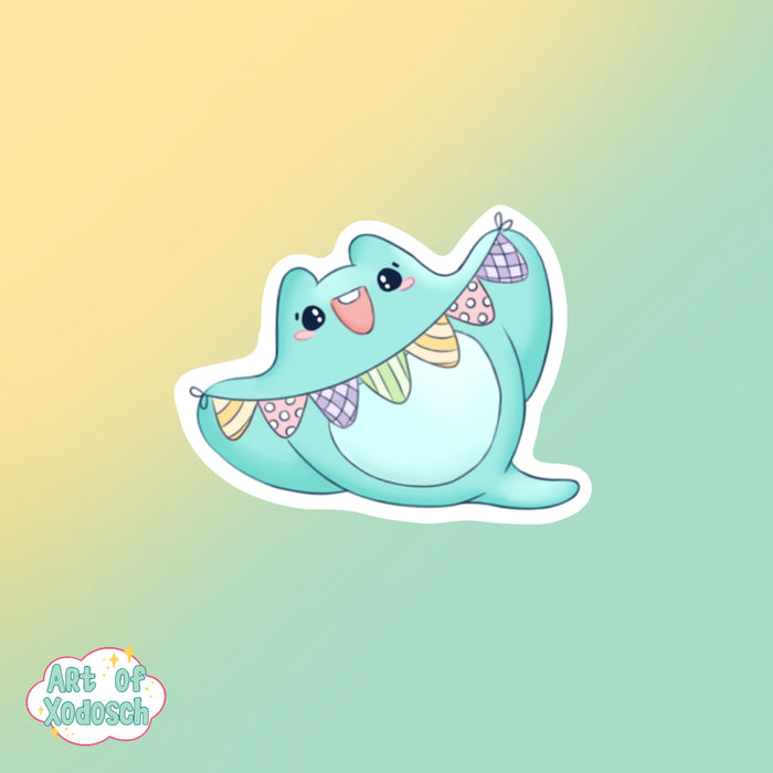 party sting ray sticker