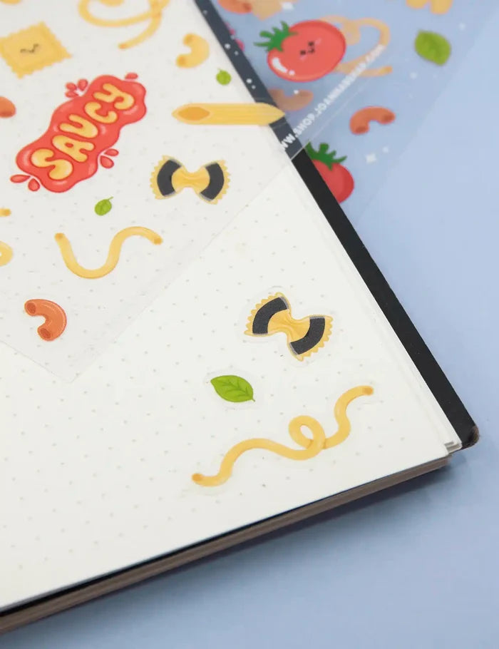 Pasta la Vista clear Sticker sheet