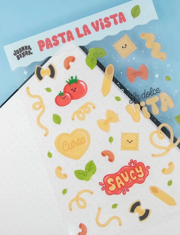 Pasta la Vista clear Sticker sheet