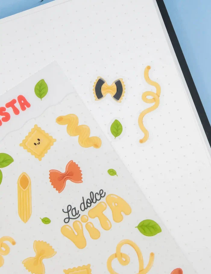 Pasta la Vista clear Sticker sheet