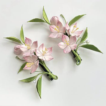 Peach Blossom Hairclip Chanhua Materials Flowers DIY Kit - Include Detailed Video Tutorial