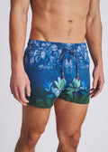 Peacoat/Forest Leaves 2.5"Inseam Printed Swim Shorts W/Mesh Lining Pm-6002-71