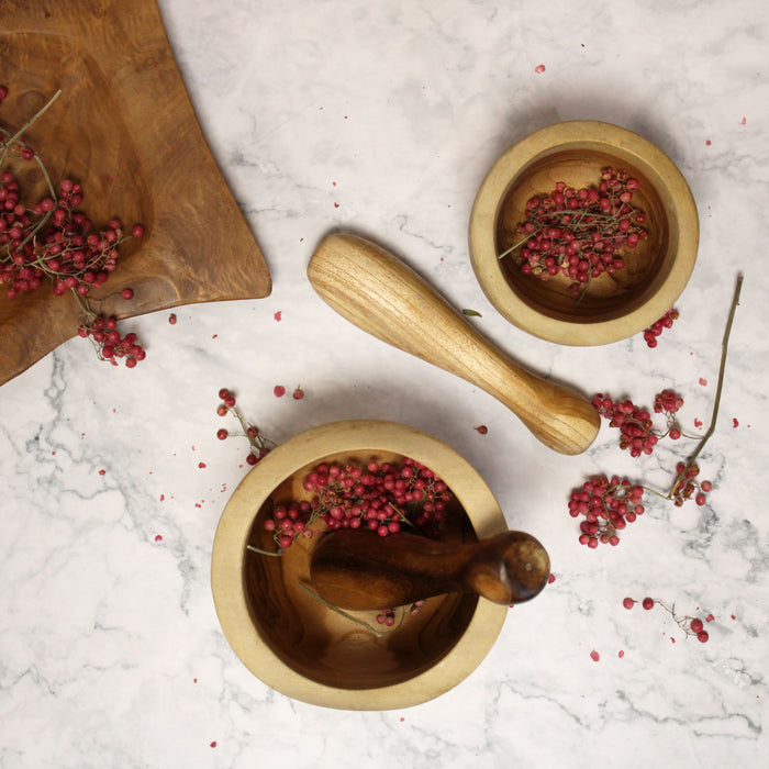 Pestle & Mortar Set Handcrafted From Teakwood - LARGE