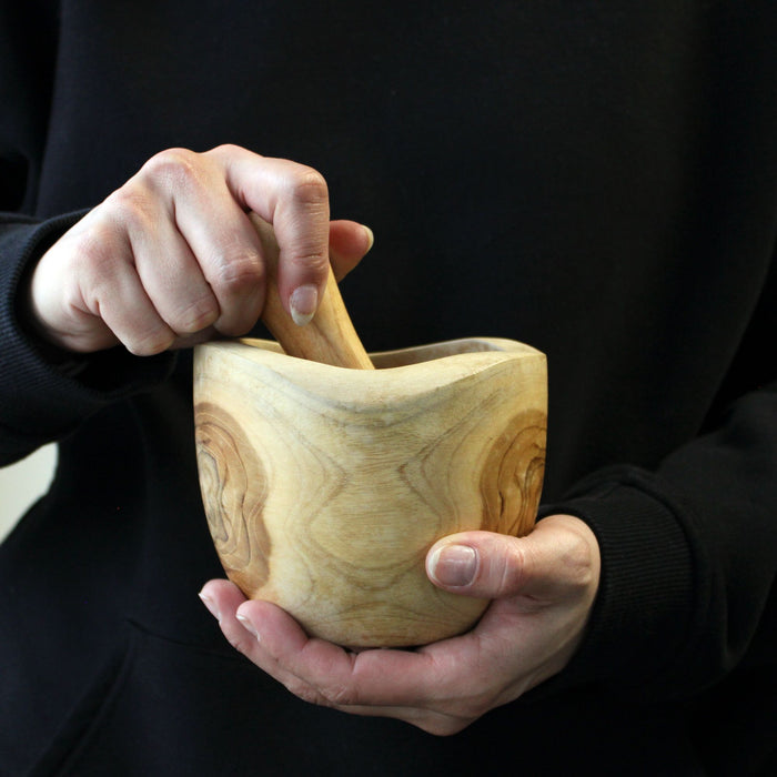 Pestle & Mortar Set Handcrafted From Teakwood - LARGE