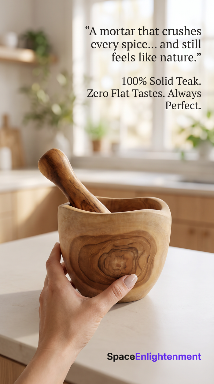 Pestle & Mortar Set Handcrafted From Teakwood - LARGE