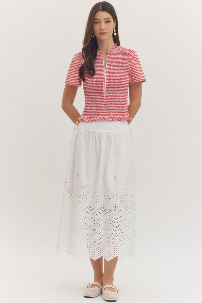 Picnic Pretty Gingham Smocked Top