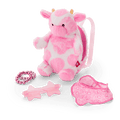 Pink Spotted Cow Backpack & Accessory Set for 18-inch Dolls