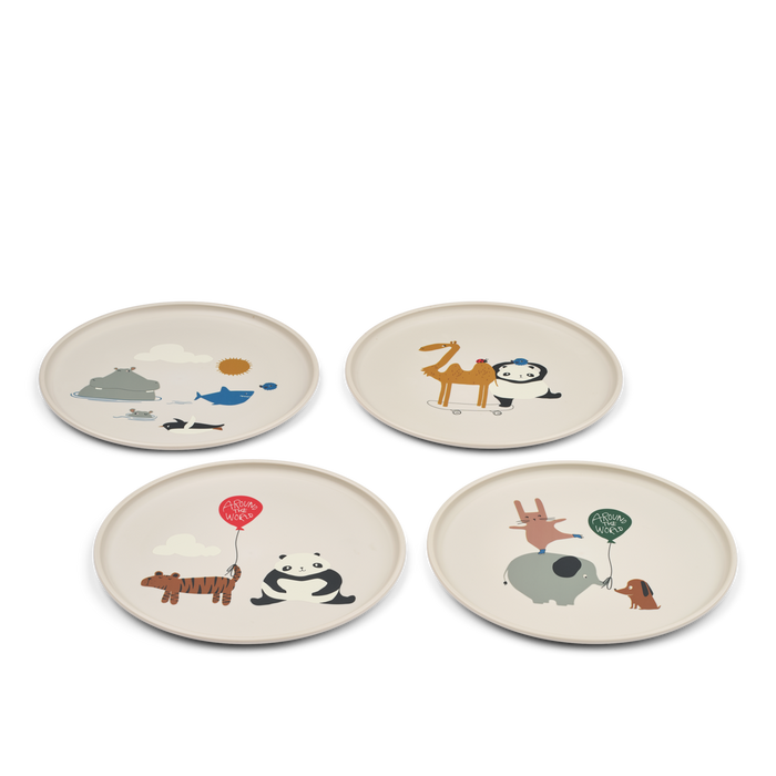 Liewood - Plates - Remco - Set Of 4 - Around The World/Sandy