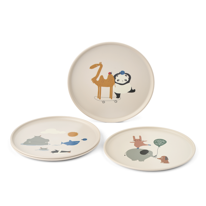 Liewood - Plates - Remco - Set Of 4 - Around The World/Sandy