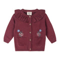 Pocket of Flowers Embroidered Baby Cardigan Sweater, Organic Cotton