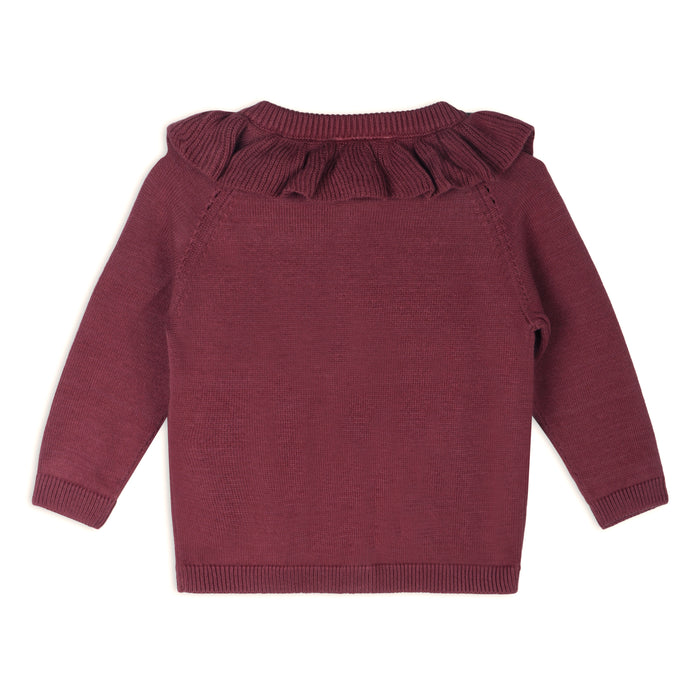 Pocket of Flowers Embroidered Baby Cardigan Sweater, Organic Cotton