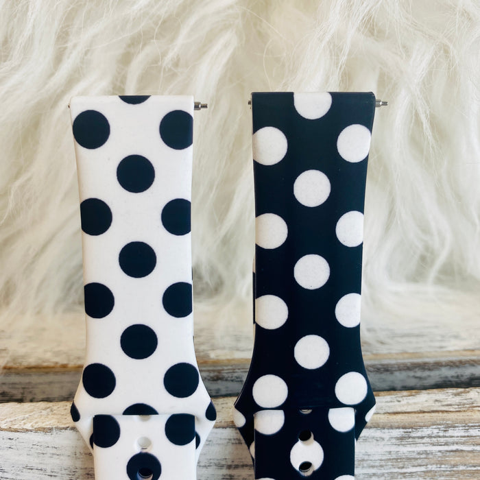 Polka Dot Print Silicone Band For Fitbit Versa 1/2 Multiple Colors Available