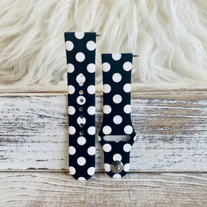 Polka Dot Print Silicone Band For Fitbit Versa 1/2 Multiple Colors Available