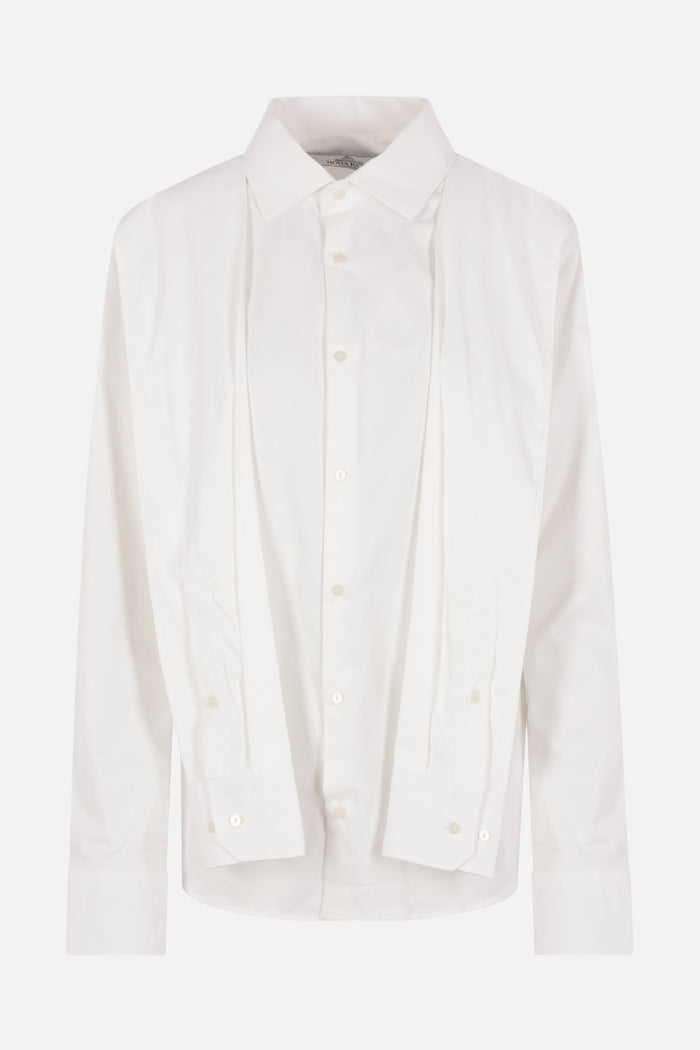poplin shirt with decorative sleeves