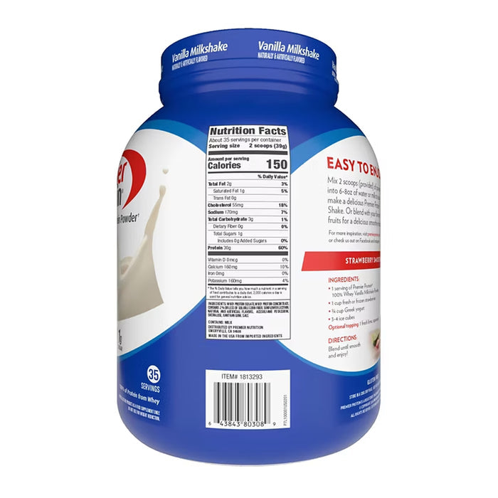 Premier Protein Powder Vanilla 30g 35 Servings - 3lb