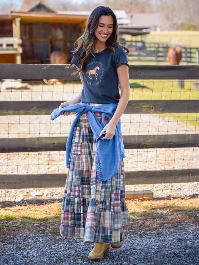 Printed Embroidered Cotton Baby Tee - Horse-view 3