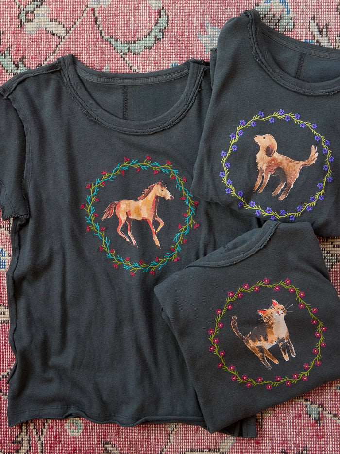 Printed Embroidered Cotton Baby Tee - Horse-view 8