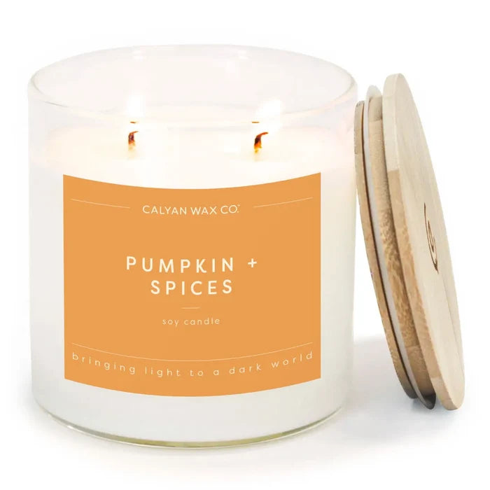 Pumpkin + Spices - Clear Glass Tumbler Soy Candle